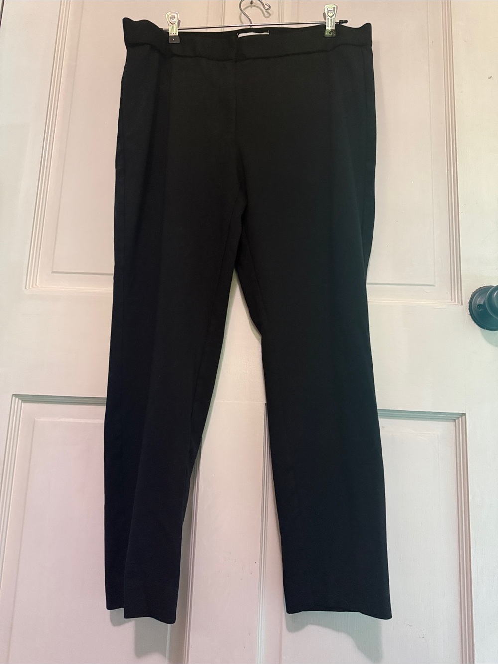 Nordstrom Rack Black Dress Pants straight Leg Stretch Minimalist Casual Size L